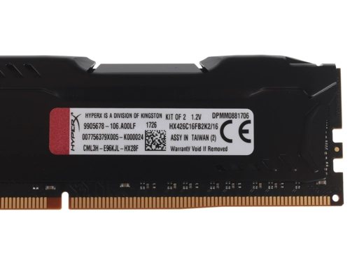 Модуль памяти Kingston DDR4 DIMM 16Гб (2х8Гб) 2666MHz CL16, Kingston HyperX HX426C16FB2K2/16 HX426C16FB2K2/16