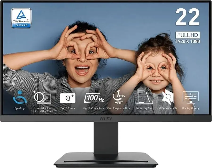 Монитор MSI PRO MP223 E2 21.5" 16:9 FHD(1920x1080) VA Flat,1ms(MPRT),3000:1,100M:1,250nit,178/178,HDMI 1.4b,DP 1.2a,Tilt,VESA,100Hz,Black,1y war-ty 9S6-3PB9CH-026 9S6-3PB9CH-026