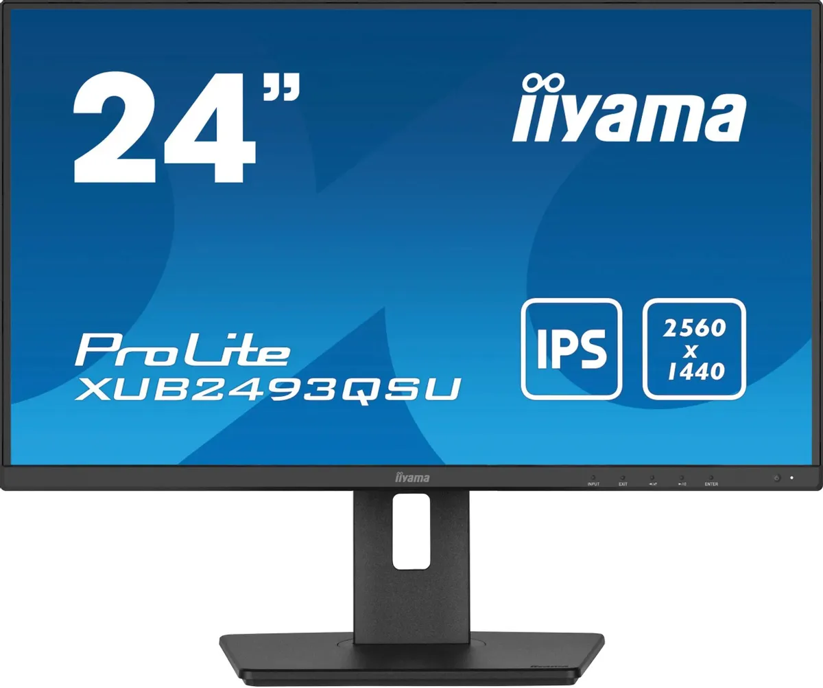 Монитор iiYama  LCD 23.8" IPS 2560x1440 60Hz 4ms 300cd 8bit(6bit+FRC) HDMI2.0 DisplayPort 3xUSB3.0 2x2W Pivot VESA XUB2493QSU-B5 XUB2493QSU-B5