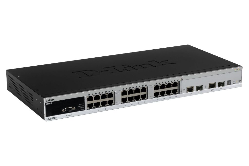 DES-3526 Коммутатор 24 ports 10/100 Mbps Managed Layer 2 Switch&2 combo 1000Base-Е/SFP Gigabit  port DES-3526