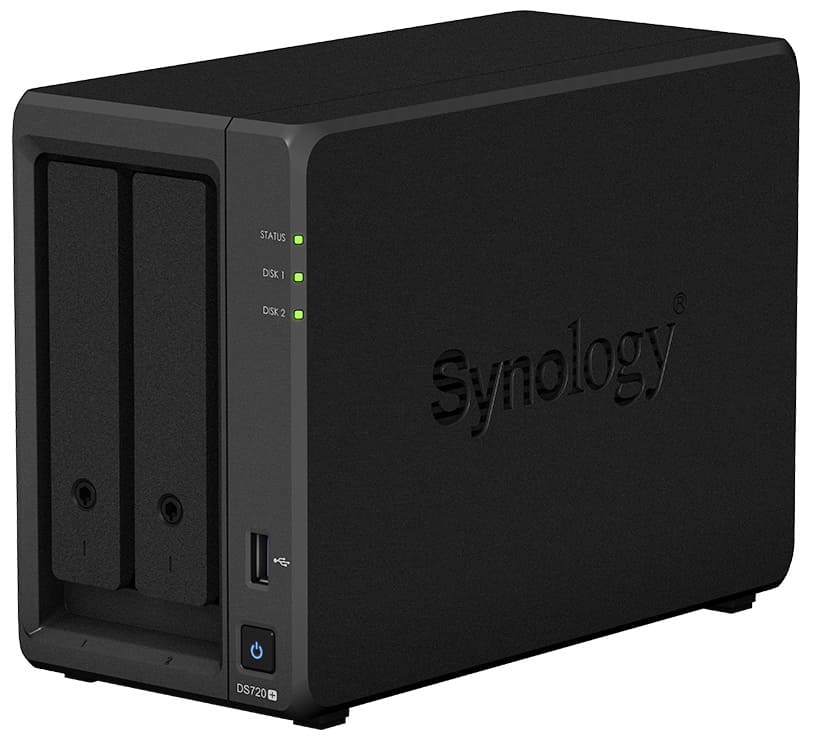 СХД Synology DS720+ Intel Celeron J4125 4C 2GHz,2GB(upto7),2*2.5"/3.5" SATA HDD/SSD(upto7),2xUSB3.2,2*M.2 2280 NVMe,2*1GbE,eSATA DS720+ DS720+