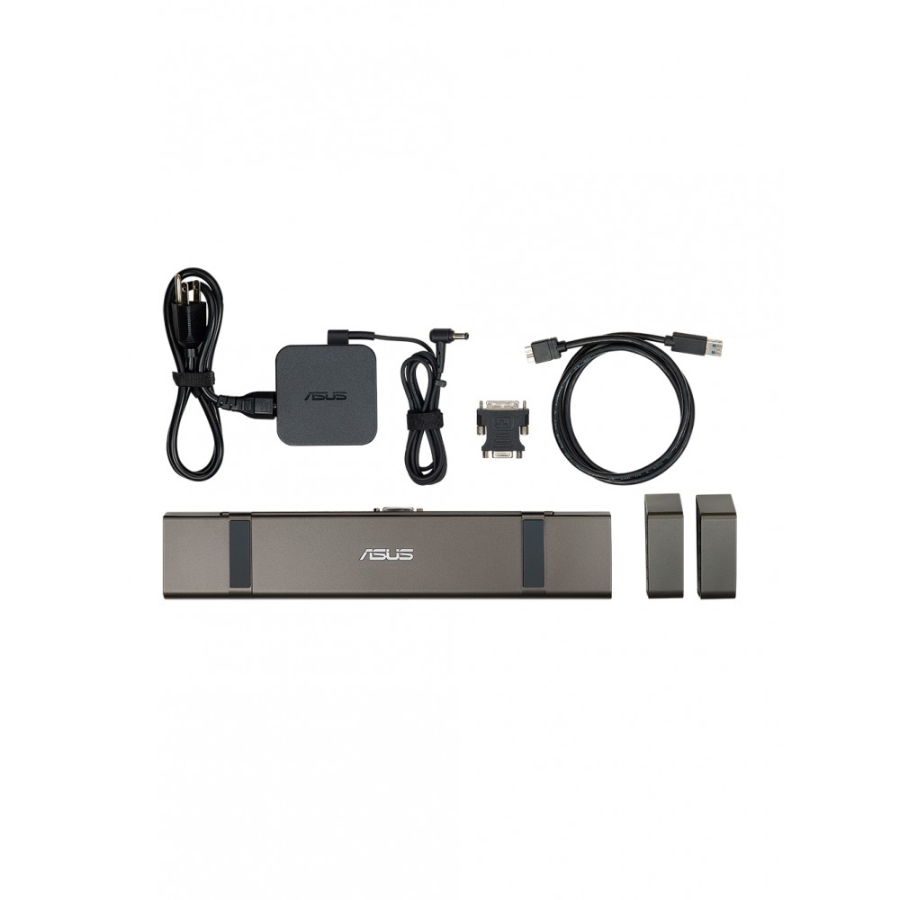 Док-станция ASUS USB 3.0 HZ-3B Docking Station.USB 3.0 х 4,RJ-45х1,DVIх1,HDMIх1. Поддержка двух дисплеев: порт HDMI 4U UHD (3840 x 2160), а порт DVI-I до 2048 x 1152/65 Вт/290 г/Черный 90XB04AN-BDS000 90XB04AN-BDS000