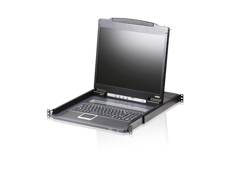 Консоль управления ATEN 19", SVGA+KBD+MOUSE PS/2;USB, с KVM-шнуром USB 1.8м, LCD/ЖК экран 19", лат./рус.клав CL3000N-ATA-RG CL3000N-ATA-RG