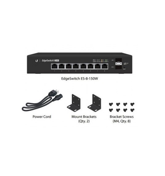 Коммутатор Ubiquiti EdgeSwitch (8UTP 10/100/1000Mbps PoE+, 2SFP)(ES-8-150W) ES-8-150W #3