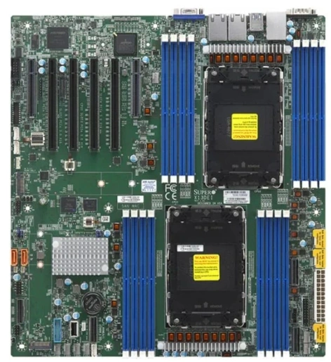 Материнская плата Supermicro MBD-X13DEI-B  2xLGA-4677, Intel Xeon SP gen 4, Intel C741, 16x DDR5 4800/4400/4000 MHz. 2x1Gbe Base-T BCM5720+1xMgmt LAN, 10xSATA3, 2xSATA-DOM, 6xUSB3, 4xPCI-Ex16+2xPCI-E x8+3xMCIO x8, 2xM.2, eATX MBD-X13DEI-B MBD-X13DEI-B