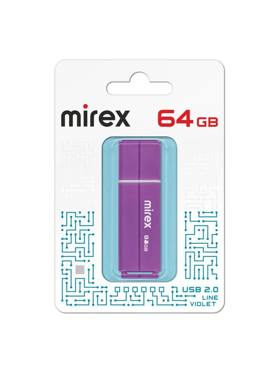 Флеш накопитель Mirex 13600-FMULVT64 64GB,Line,USB 2.0,фиолетовый 13600-FMULVT64 13600-FMULVT64