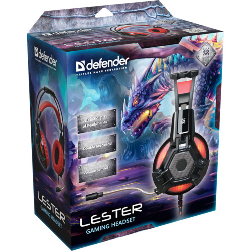 Гарнитура Defender  Lester красный + черный, кабель 2,2 м Redragon 64541 64541 #6