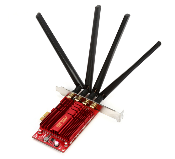 Адаптер Asus PCE-AC88 // WI-FI 802.11ac, 1000 + 2167 Mbps PCI-E Adapter, 4 антенны ; 90IG02H0-BM0000 PCE-AC88 PCE-AC88