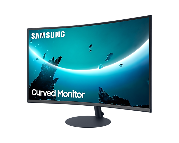 Монитор Samsung  изогнутый VA LED 16:9 1920x1080 4ms 3000:1 250cd 178/178 D-Sub HDMI DP ММ AMD FreeSync 75Hz Dark Blue Gray LC27T550FDIXCI LC27T550FDIXCI