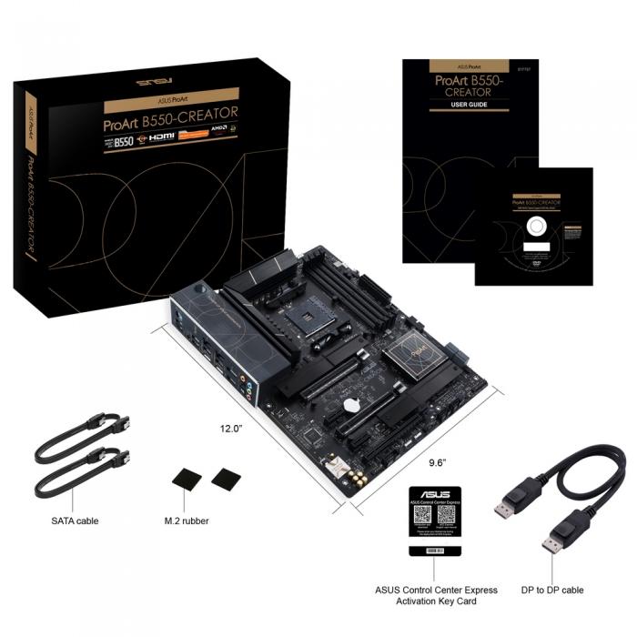 Материнская плата ASUS PROART B550-CREATOR AM4 ATX 4xDDR4 3xPCIEx16 2xPCIEx1 2xM.2 HDMI 2xUSBC 2x2.5GLAN PROART B550-CREATOR PROART B550-CREATOR