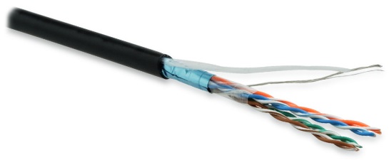 Кабель Hyperline (100 м) витая пара, экранированная F/UTP, категория 5e, 4 пары (26 AWG), многожильный (patch), экран - фольга, LSZH, нг(С)-HF, –20°C – +75°C, зеленый FUTP4-C5E-P26-IN-LSZH-BK-100 FUTP4-C5E-P26-IN-LSZH-BK-100