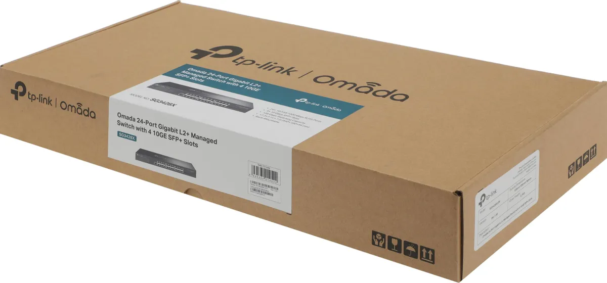 Коммутатор TP-Link управляемый JetStream 24 порта 10/100/1000 Мбит/с RJ45, уровня 2+, 4 SFP+ слота 10GE SG3428X SG3428X