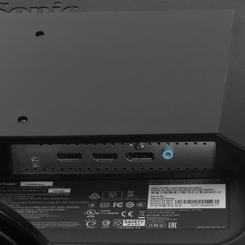 Монитор ViewSonic LCD 23.6'' [16:9] 1920х1080(FHD) TN, nonGLARE, 300cd/m2, H170°/V160°, 1000:1, 80M:1, 16.7M, 1ms, 2xHDMI, DP, Tilt, Speakers, 3Y, Black-Red VX2458-MHD VX2458-MHD