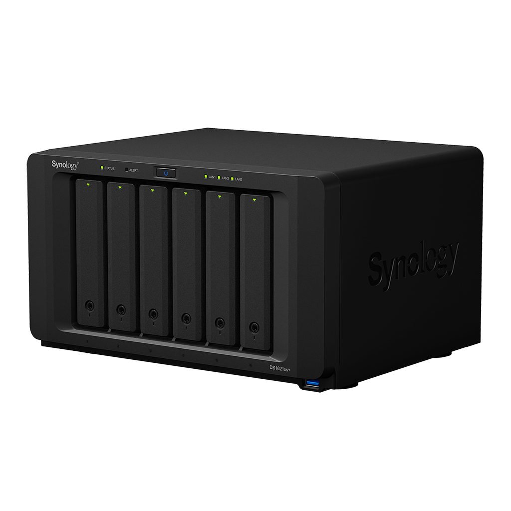 СХД Synology DS1621xs+ Intel Xeon 4C 2,2GHz,8GB DDR4(upto32),6*2.5/3.5" SATA HDD/SSD(upto16),3*USB3.2/2eSATA/2GigE+1x10GE(+1Expslot)/iSCSI/2xIPcam(upto75)/1xPS DS1621xs+ DS1621xs+