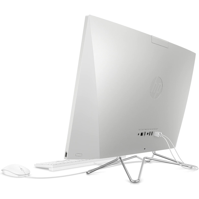 Моноблок HP 27-dp0019ur NT 27" FHD(1920x1080) AMD Ryzen 5-4500U, 8GB DDR4 3200 (1x8GB), SSD 256Gb, AMD integrated graphics, noDVD, kbd&mouse wired, HD Webcam, Natural Silver, FreeDos, 1Y Wty 14Q52EA 14Q52EA