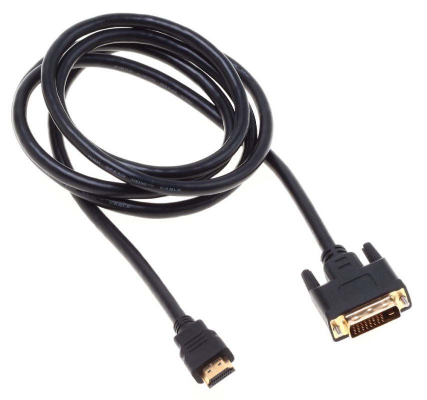 Кабель BURO HDMI (m)/DVI-D (Dual Link) (m) 1.8м. Позолоченные контакты черный 485562 BHP RET HDMI_DVI18 BHP RET HDMI_DVI18