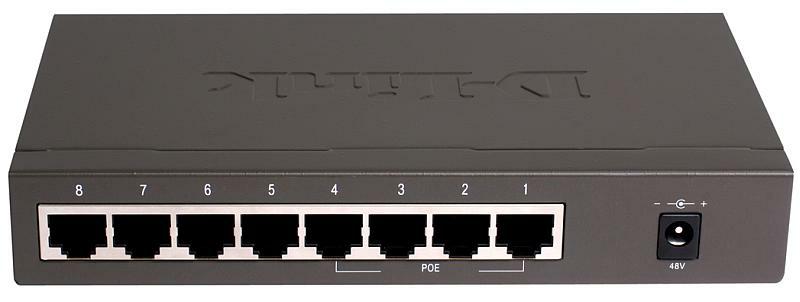 Коммутатор D-Link L2 Unmanaged Switch with 8 10/100Base-TX ports (4 PoE ports 802.3af (15,4 W), PoE Budget 52 W) DES-1008P/C1A DES-1008P/C1A #1