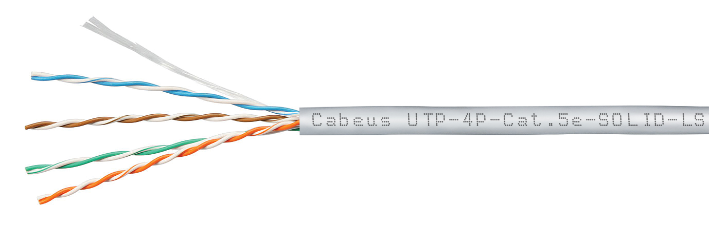 Витая пара Cabeus  24 AWG, одножильный, серый, LSZH, 305 м UTP-4P-Cat.5e-SOLID-LSZH-GY UTP-4P-Cat.5e-SOLID-LSZH-GY