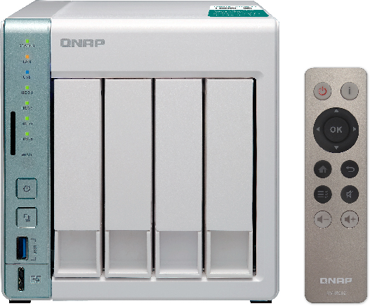 Сетевой RAID-накопитель QNAP 4 отсека для HDD, с функцией USB Quick Access. Intel Celeron N3060 1,6 ГГц (до 2,48 ГГц), 4 ГБ RAM TS-451A-4G TS-451A-4G