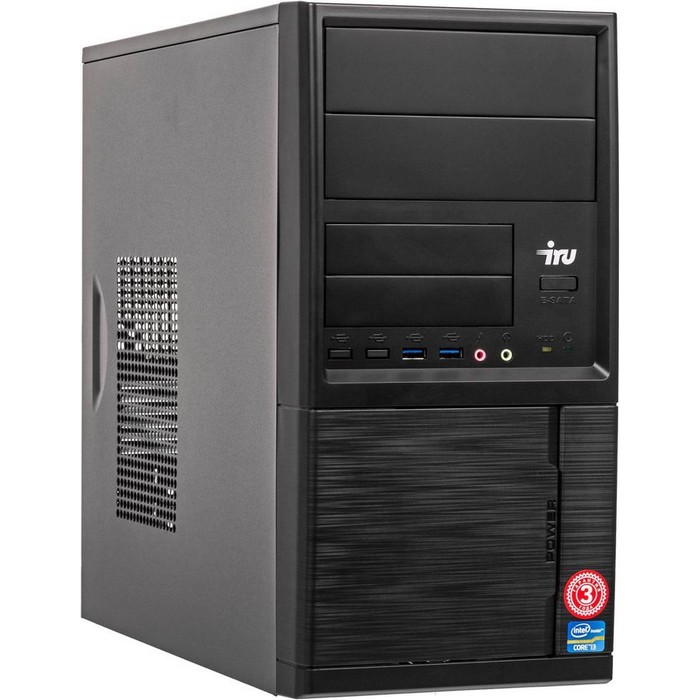 Персональный компьютер iRU Office 310H5 MT i5 10400 (2.9) 8Gb 1Tb SSD240Gb UHDG 630 Windows 10 Professional 64 GbitEth 400W черный 1610353 1610353