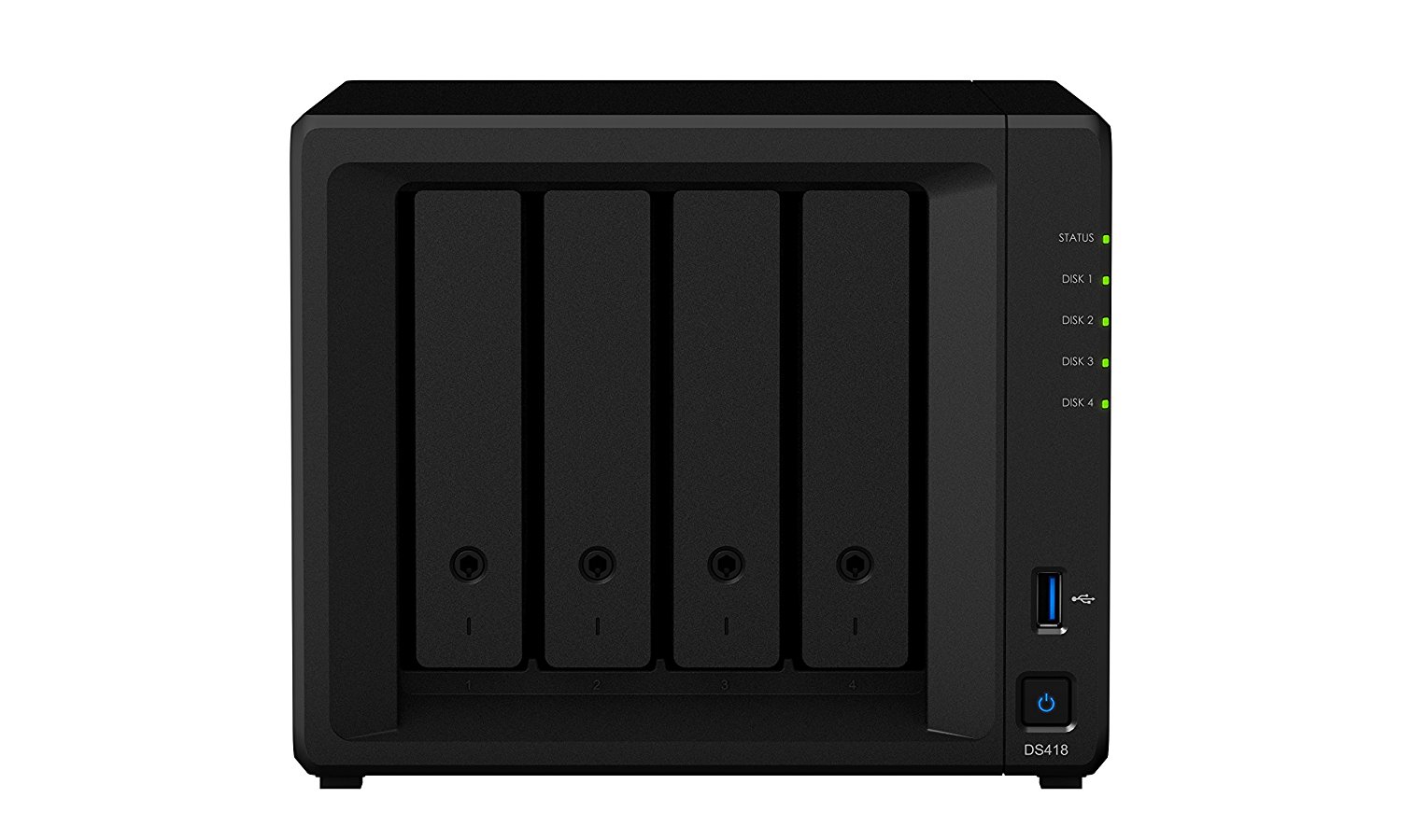 СХД Synology DS418 Realtek RTD1296 4C 1.4GHz,2GB DDR4,4*2.5"/3.5" SATA HDD/SSD,2*1GbE,2*USB3.2,1*USB2.0,iSCSI,2xIPcam(upto 30),1xPS DS418 DS418
