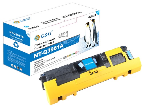 Тонер-картридж G&G голубой для HP Color LaserJet 1500/2500/2550 Canon LBP-5200 (4000стр) NT-Q3961A NT-Q3961A