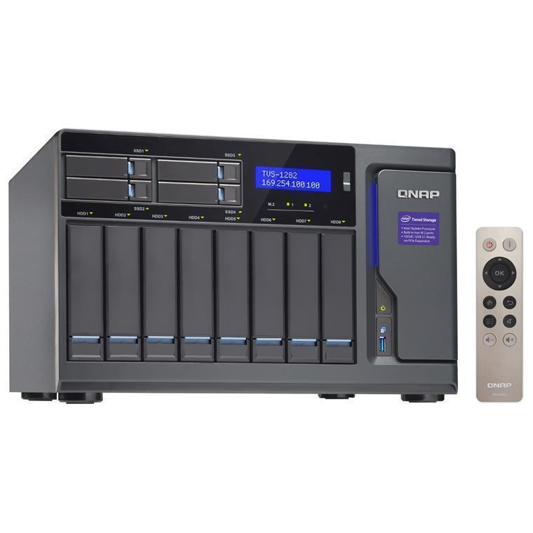 Сетевой RAID-накопитель QNAP 12 отсеков для HDD. Четырехъядерный Intel Core i7-6700 3,4 ГГц, 32 ГБ DDR4 RAM. TVS-1282-I7-32G TVS-1282-I7-32G