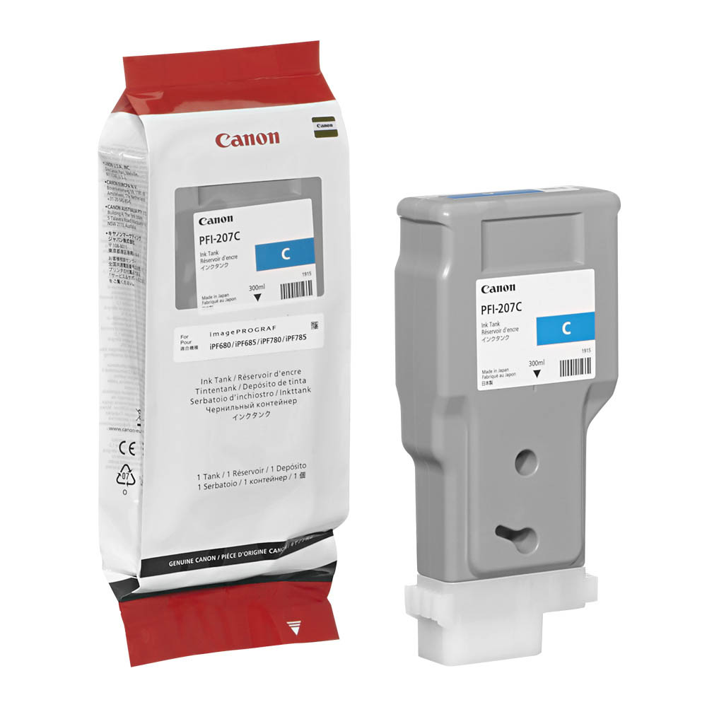 Картридж Canon PFI-207 C (cyan), 300 мл(PFI-207 C) PFI-207 C