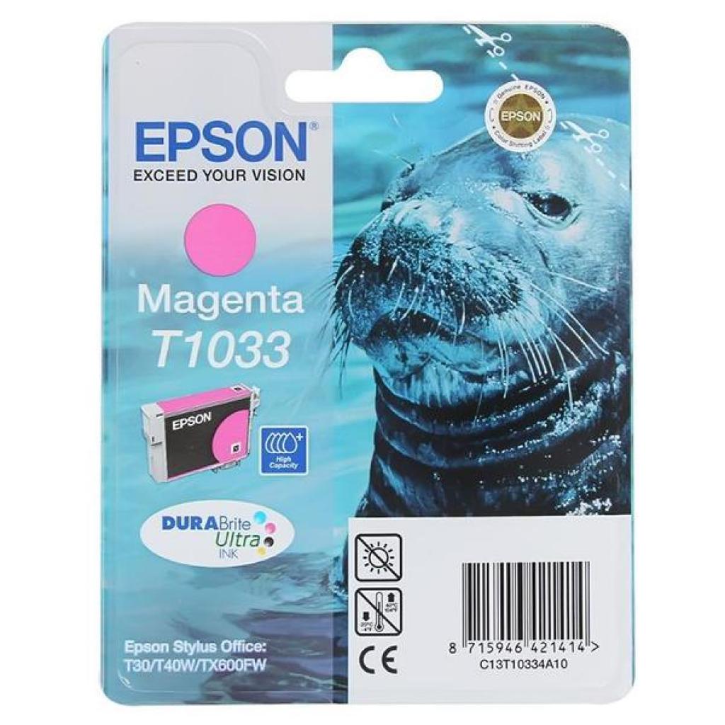 Картридж струйный Epson T1033 C13T10334A10 пурпурный (11.1мл) для Epson T30/T40W/TX550W C13T10334A10