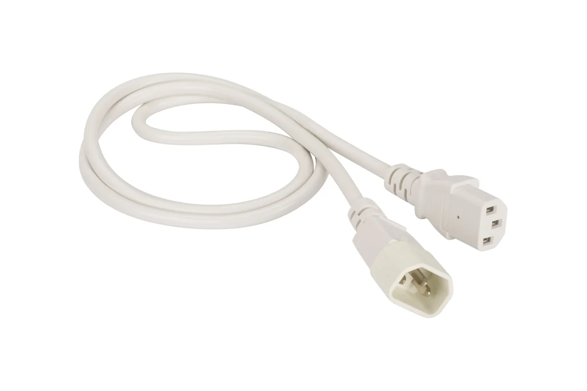 Шнур питания Lanmaster C13-C14, 3х0.75, 220В, 10А, белый, 5 метров LAN-PP13/14-5.0-WH LAN-PP13/14-5.0-WH
