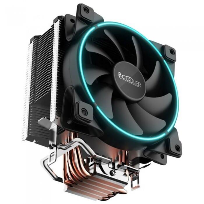 Вентилятор PCCooler S775/115X/AM2/AM3/AM4 (TDP 160W, вент-р 120мм с PWM, Blue LED FAN, 5 тепловых трубок 6мм, 1000-1800RPM, 26.5dBa) GI-X5B GI-X5B