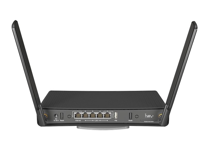 Маршрутизатор Mikrotik hAP ac³ hAP ac³ Dual-band 2.4/5 GHz, 5 Gigabit Ethernet ports, 256 MB of RAM, 128 MB NAND, quad-core CPU, external high gain antennas R RBD53iG-5HacD2HnD RBD53iG-5HacD2HnD