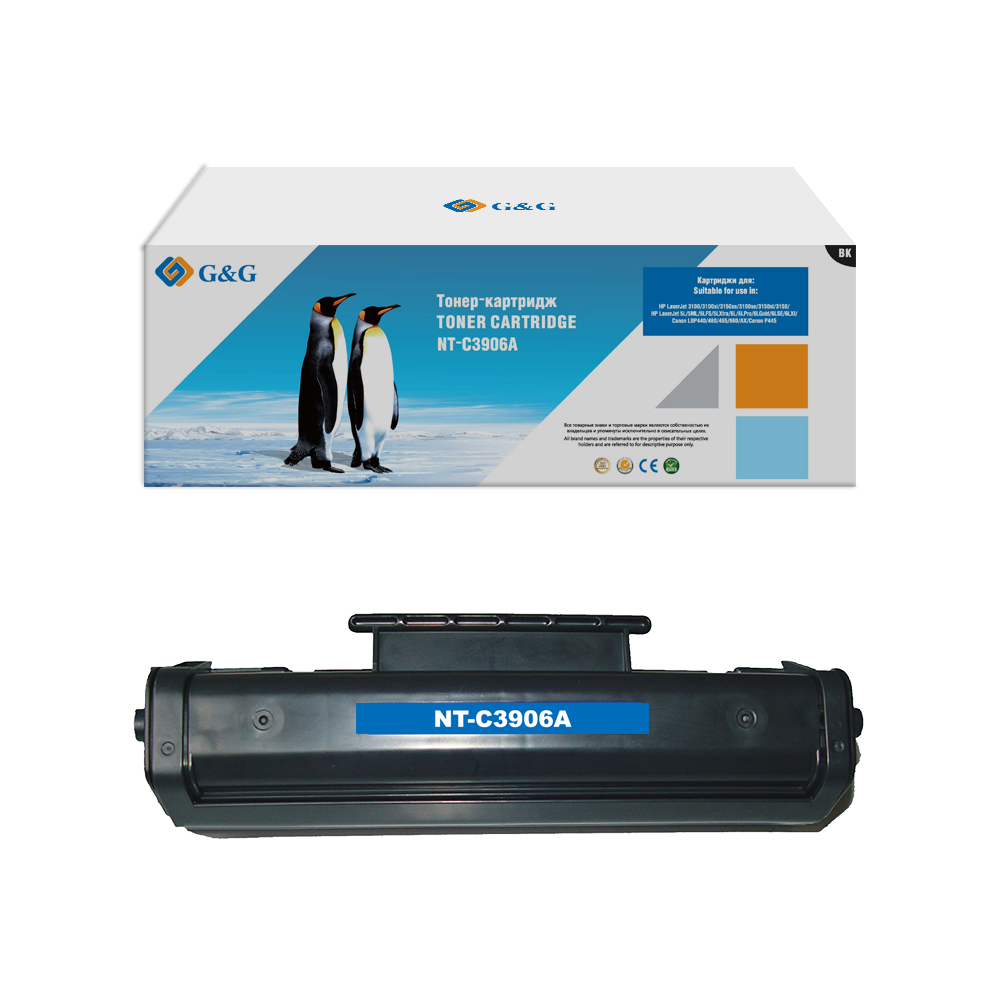 Тонер-картридж G&G для HP LaserJet 3100/3150/5L/6L Canon LBP-440/445/460/465 (2500стр) NT-C3906A NT-C3906A