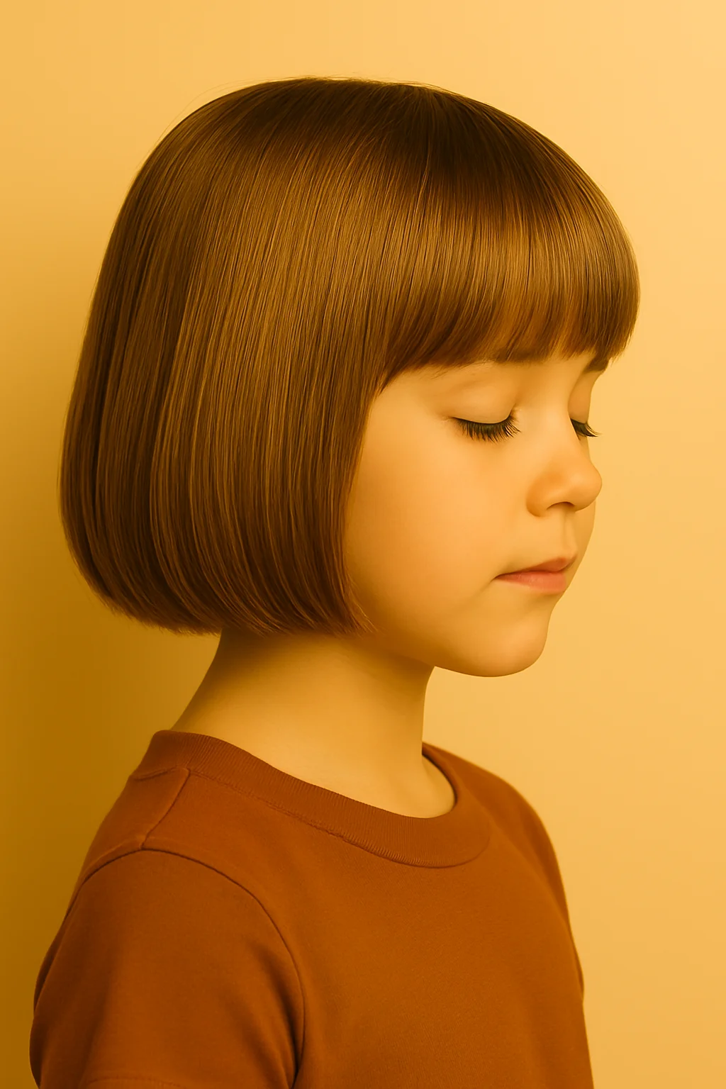 Детское каре с прямой чёлкой