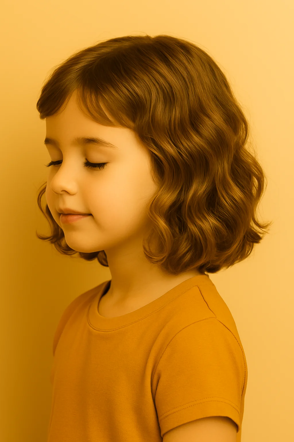 Детское каре на волнистые волосы