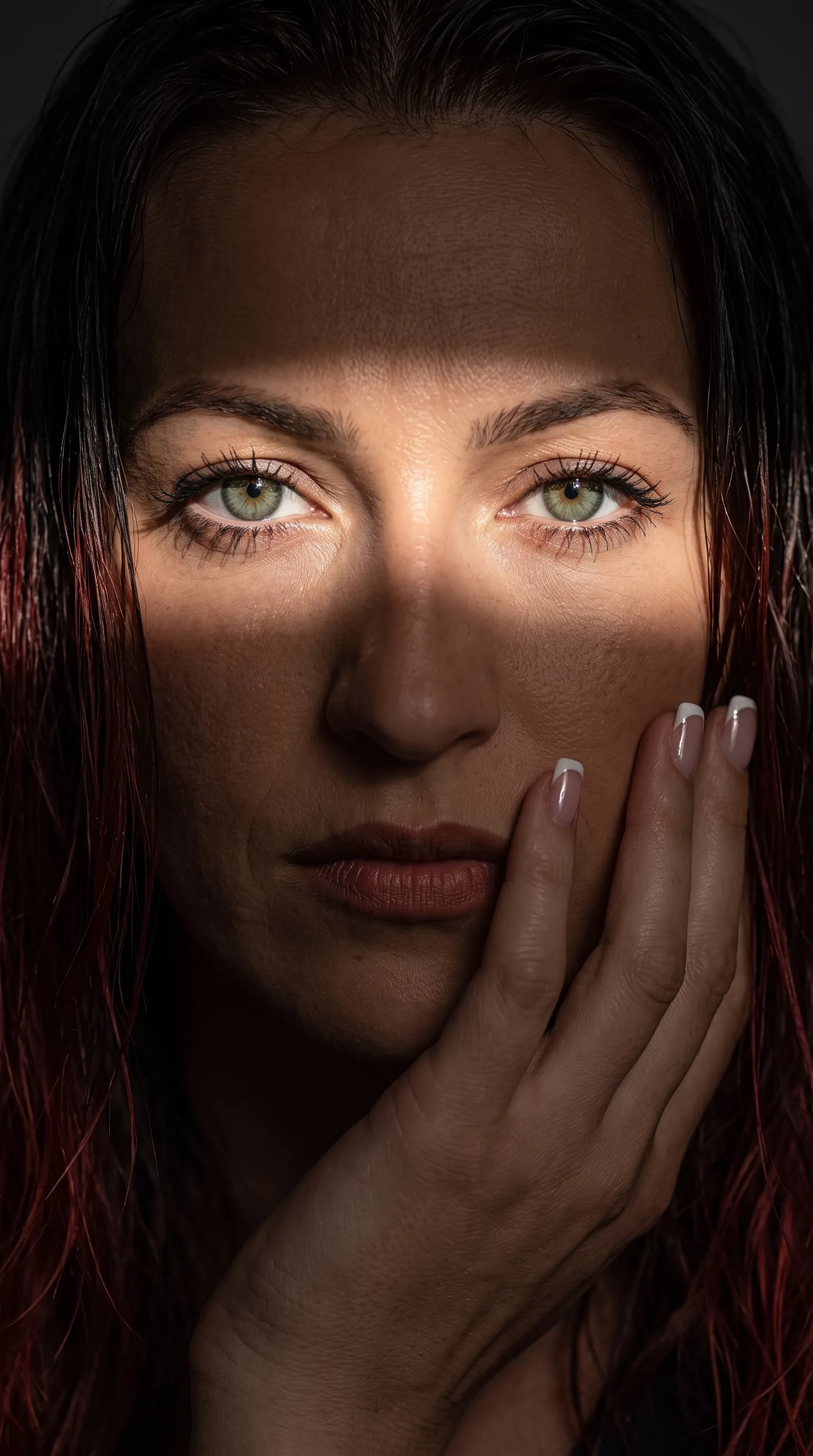 AI-фотосессия «Shadow-Masked Editorial Beauty Portrait»