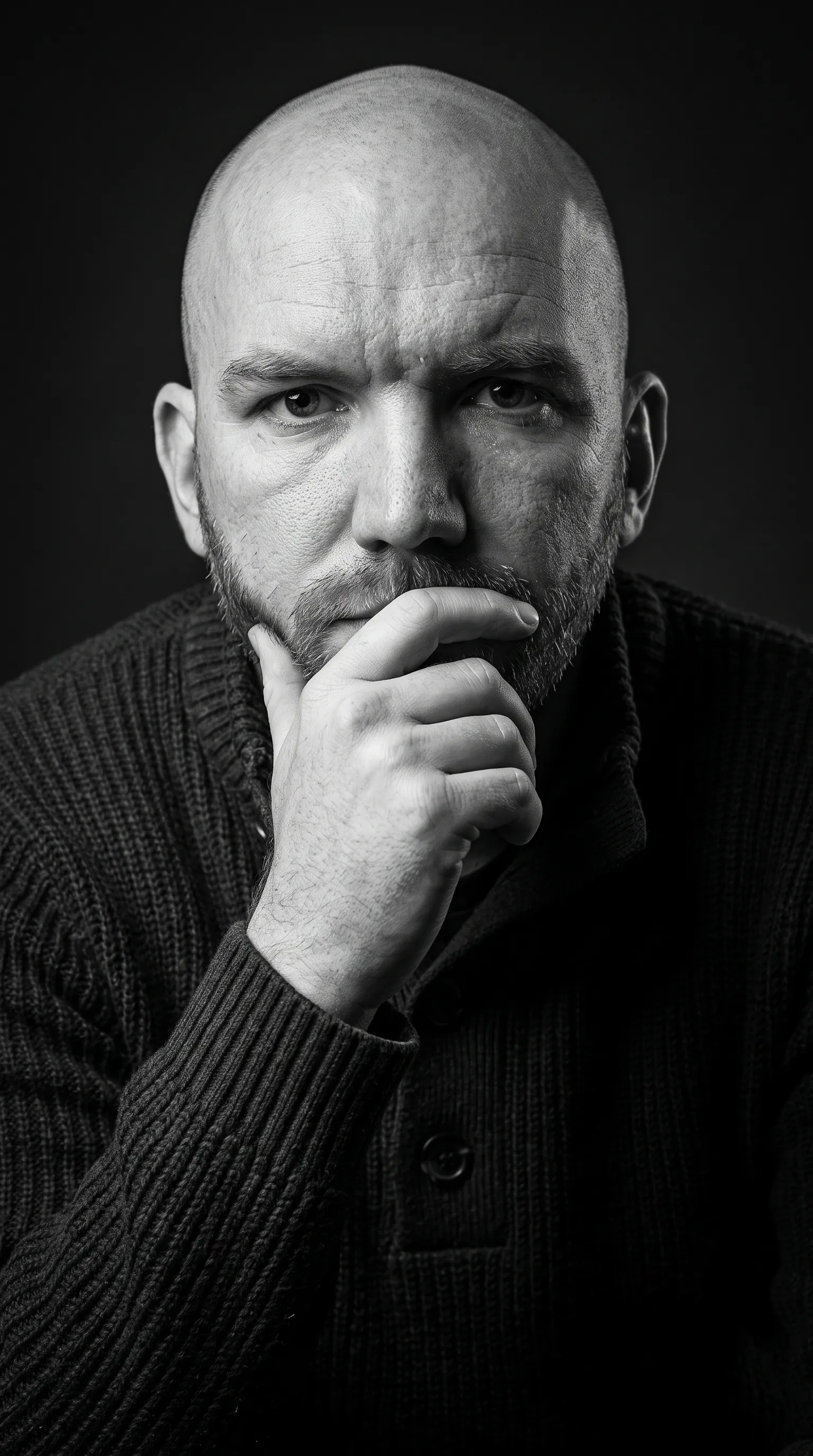 AI-фотосессия «Monochrome Contemplative Studio Portrait»