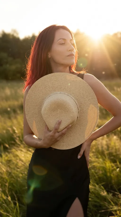 AI-фотосессия «Golden Hour Hat Portrait»