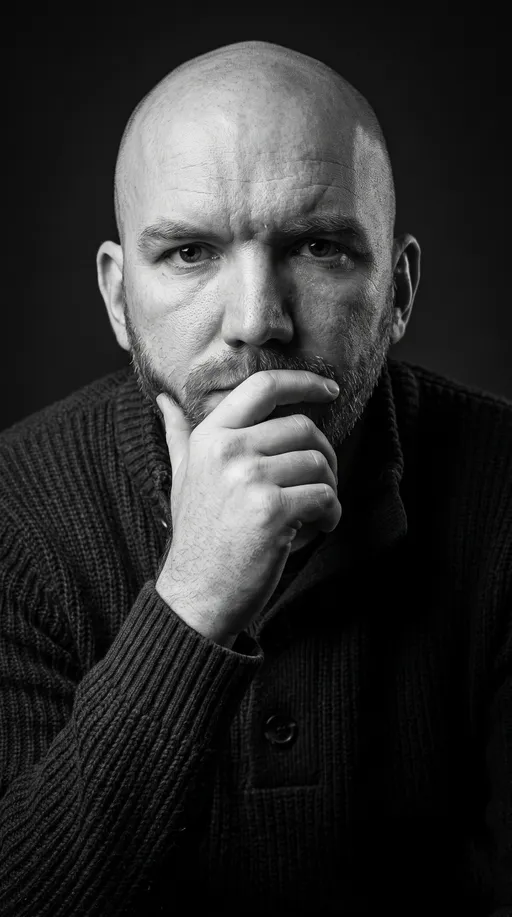 AI-фотосессия «Monochrome Contemplative Studio Portrait»
