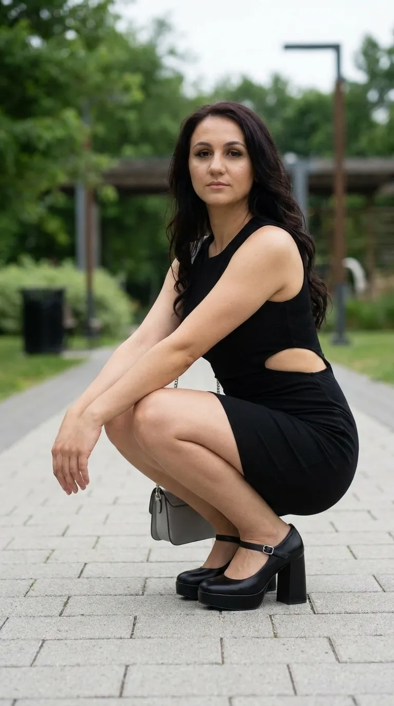 AI-арт «Low-Angle Urban Fashion Squat»