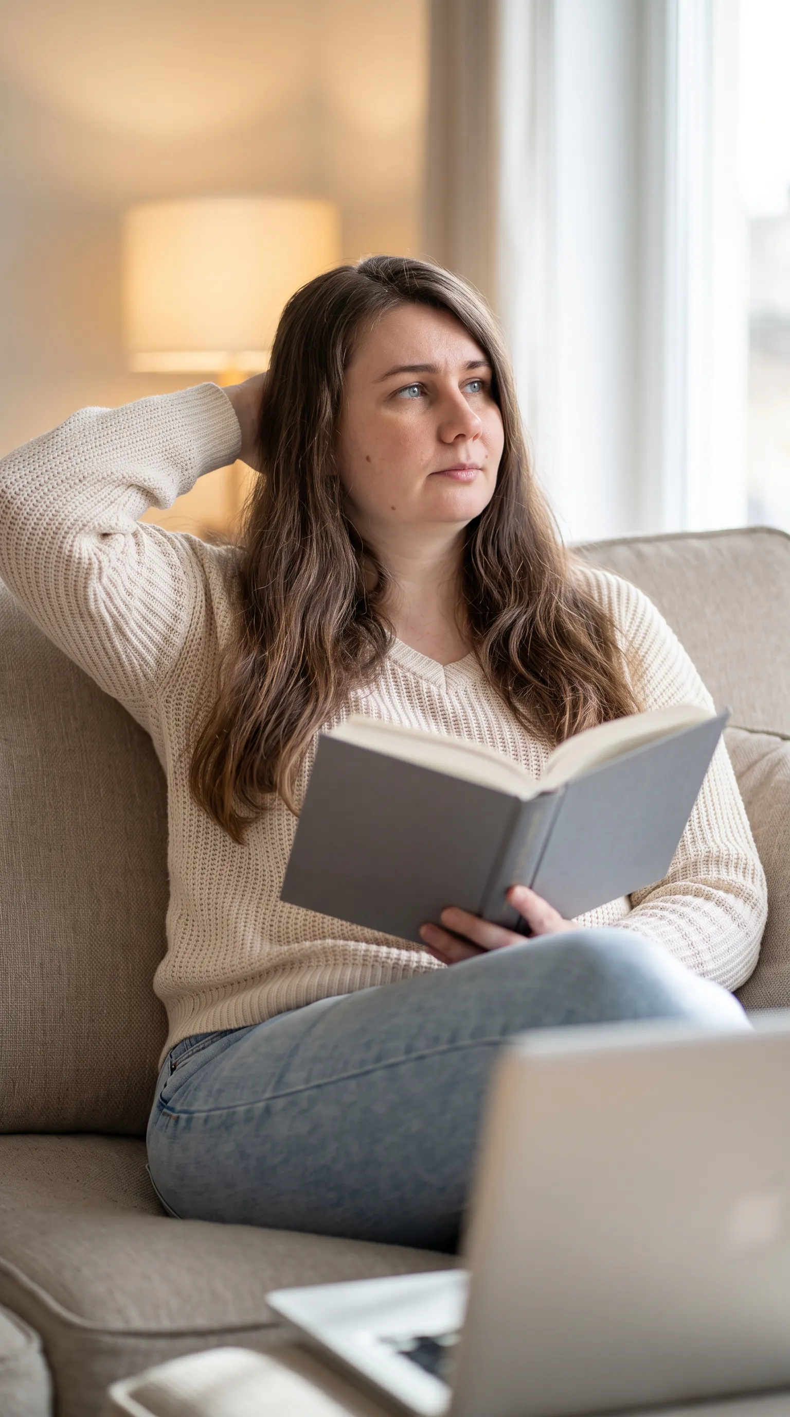 AI-фотосессия «Candid Reading Portrait in Soft Window Light»