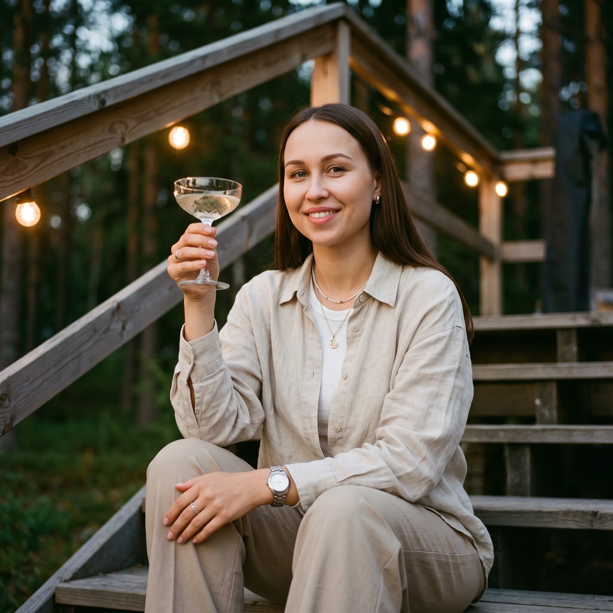 AI-фотосессия «Twilight Toast on the Terrace»