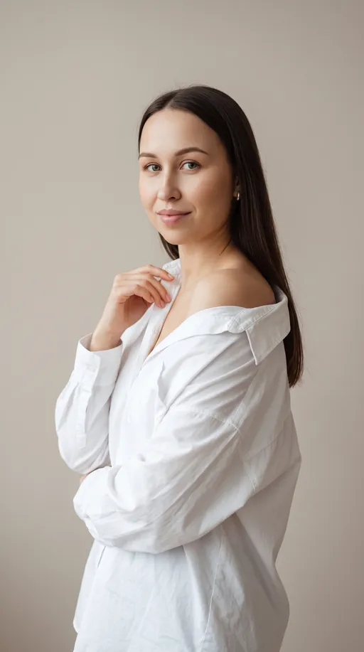 AI-фотосессия «Minimalist High-Key Studio Portrait»