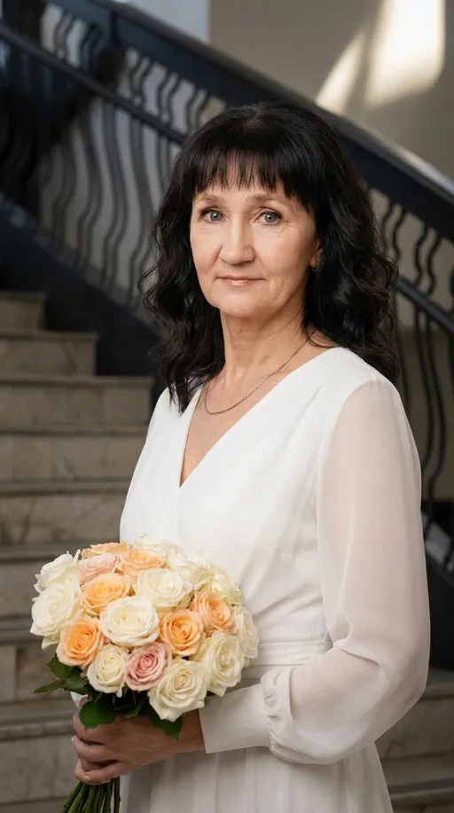 AI-фотосессия «Serene Bridal Portrait on Staircase»