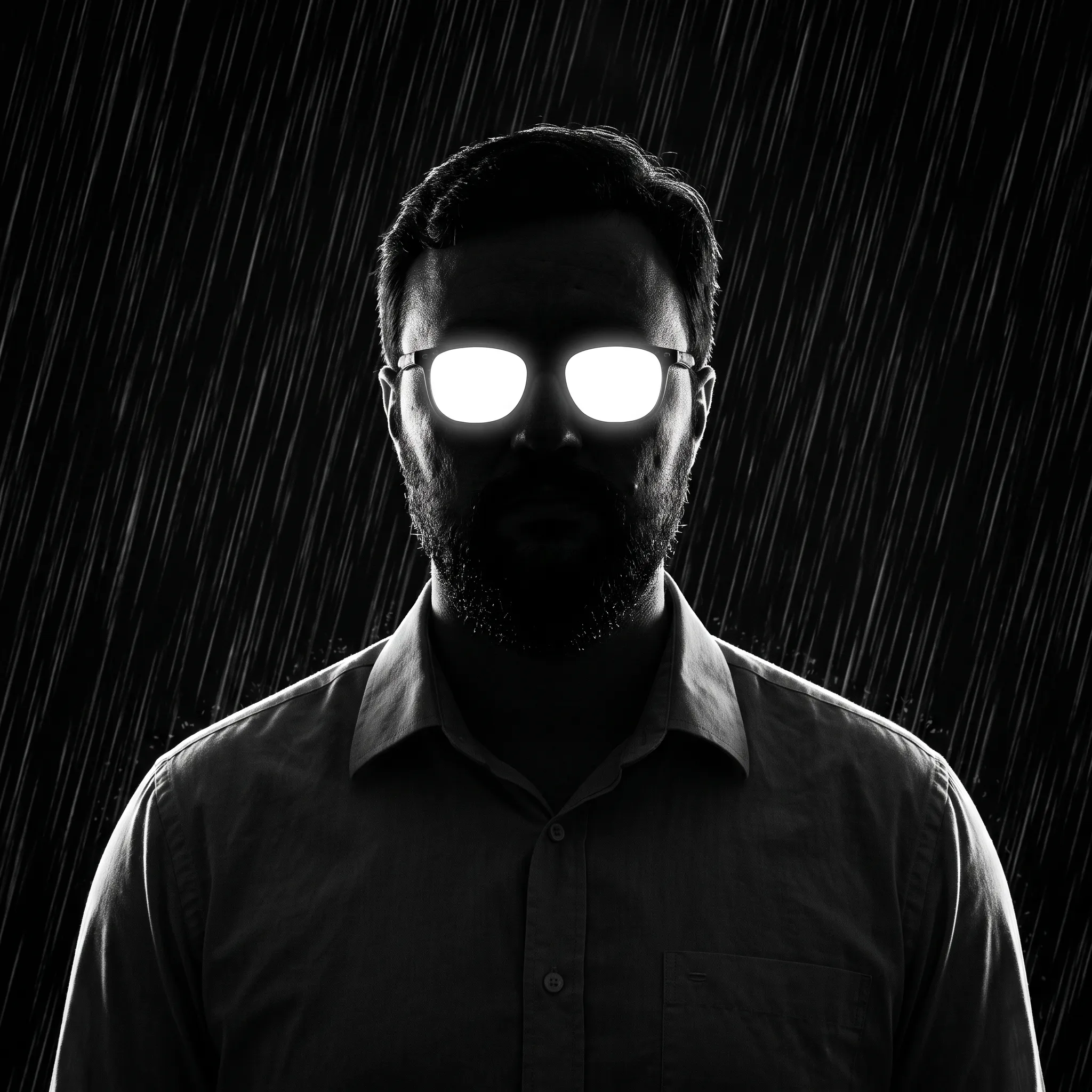 AI-фотосессия «Dramatic Rim-Lit Silhouette in Rain»