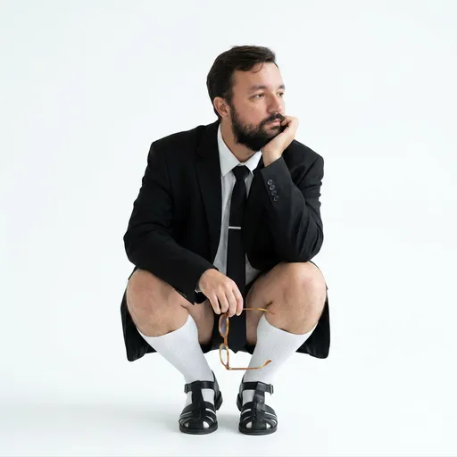 AI-фотосессия «High-Key Minimalist Fashion Squat»