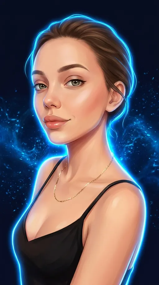 AI-фотосессия «Semi-Realistic Digital Avatar with Neon Glow»