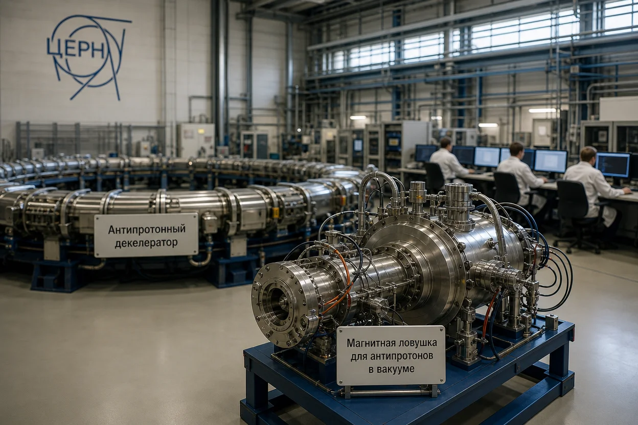 антивещество на CERN — фабрика антиматерии с ловушкой антипротонов в лаборатории
