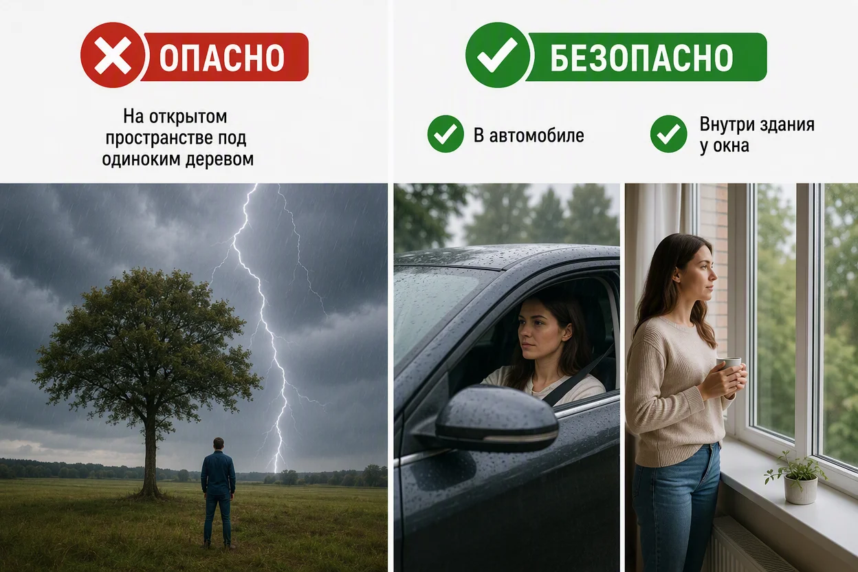 Правила безопасности при грозе — где прятаться от молнии и чего избегать на открытом месте