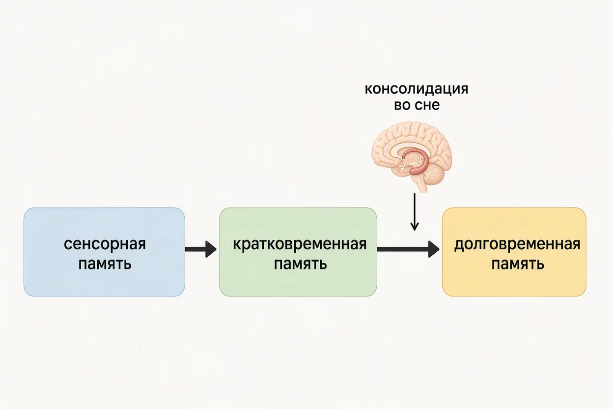 Как формируется память — переход информации из кратковременной памяти в долговременную